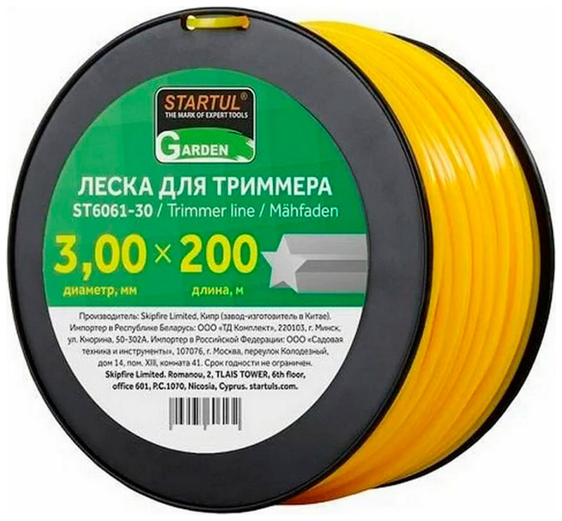 

Леска для триммера Startul GARDEN 3.0 мм х 200 м, звездочка (ST6061-30)