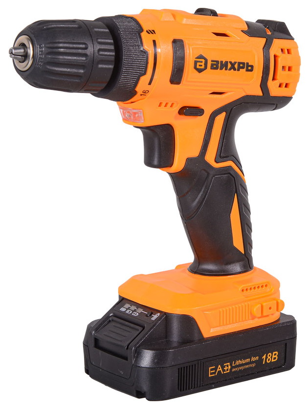 Изображение товара Дрель-шуруповерт Вихрь ДА-18Л-2 18 В Li-Ion, быстрое зажимание, двухскоростной