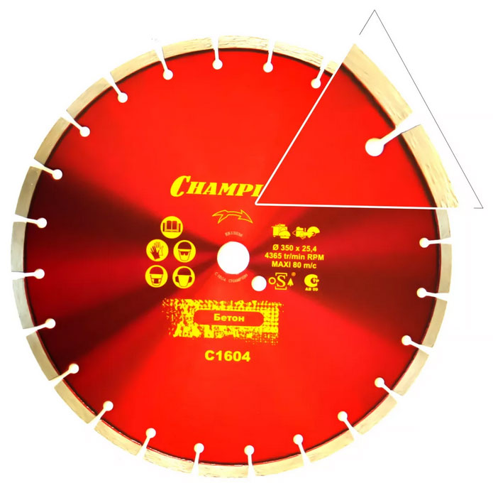 Изображение товара Диск алмазный Champion бетон ST 350/25,4/10 Concremax C1604 Изображение товара Диск алмазный Champion бетон ST 350/25,4/10 Concremax C1604