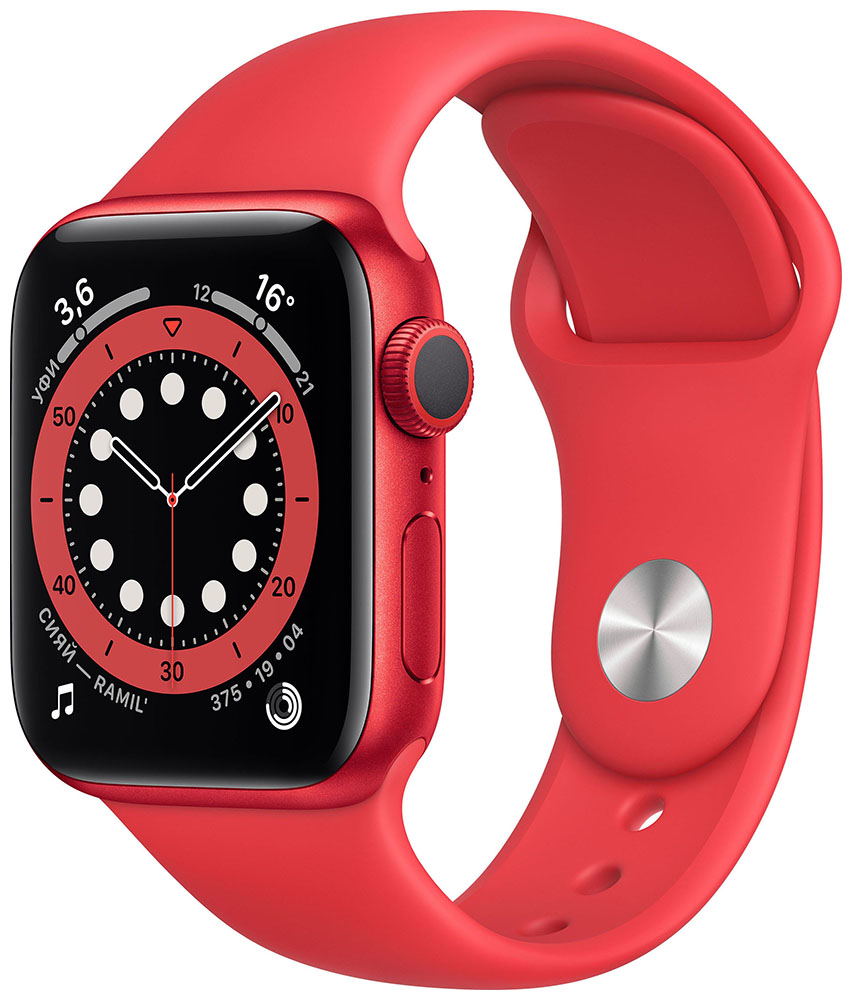 Умные часы Apple Watch Series 6 44mm (M00M3RU/A) PRODUCT(RED) Aluminium Case with RED Sport Band