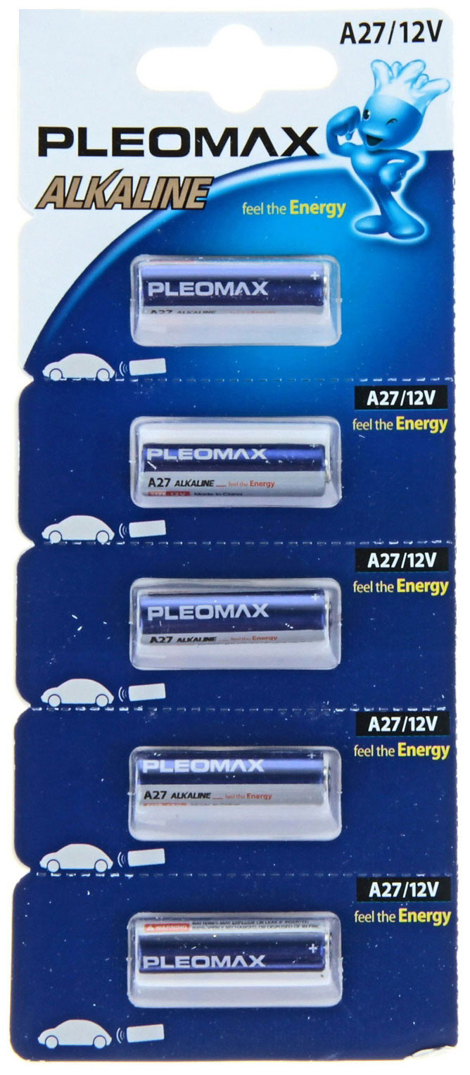 Изображение товара Щелочная батарейка Pleomax A27-5BL 12 В высокой надежности Изображение товара Щелочная батарейка Pleomax A27-5BL 12 В высокой надежности