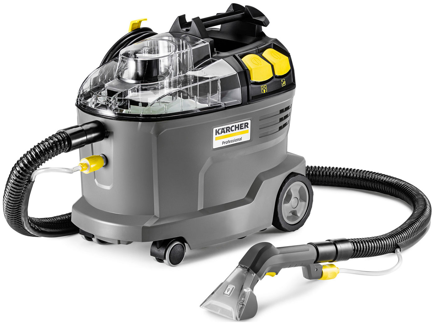 

Профессиональный пылесос для влажной уборки Karcher Puzzi 8/1 (1.100-240.0), Серый/желтый