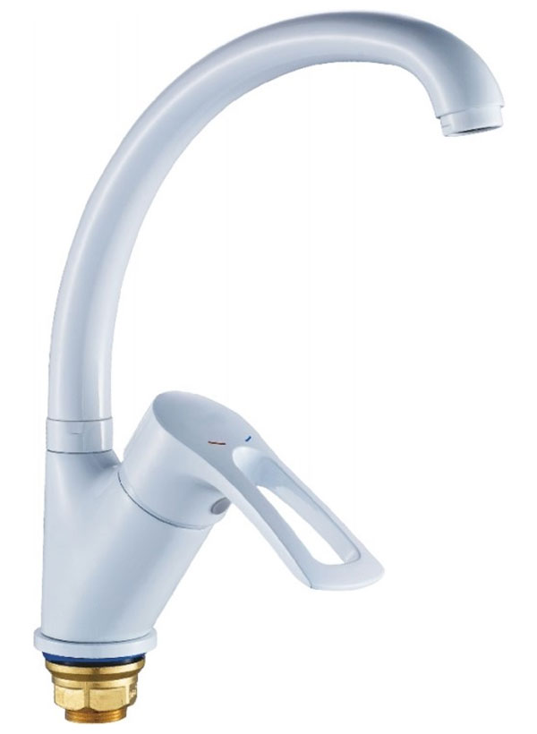 Изображение товара Кухонный смеситель Cron белый современное решение для кухни CN77318-WC