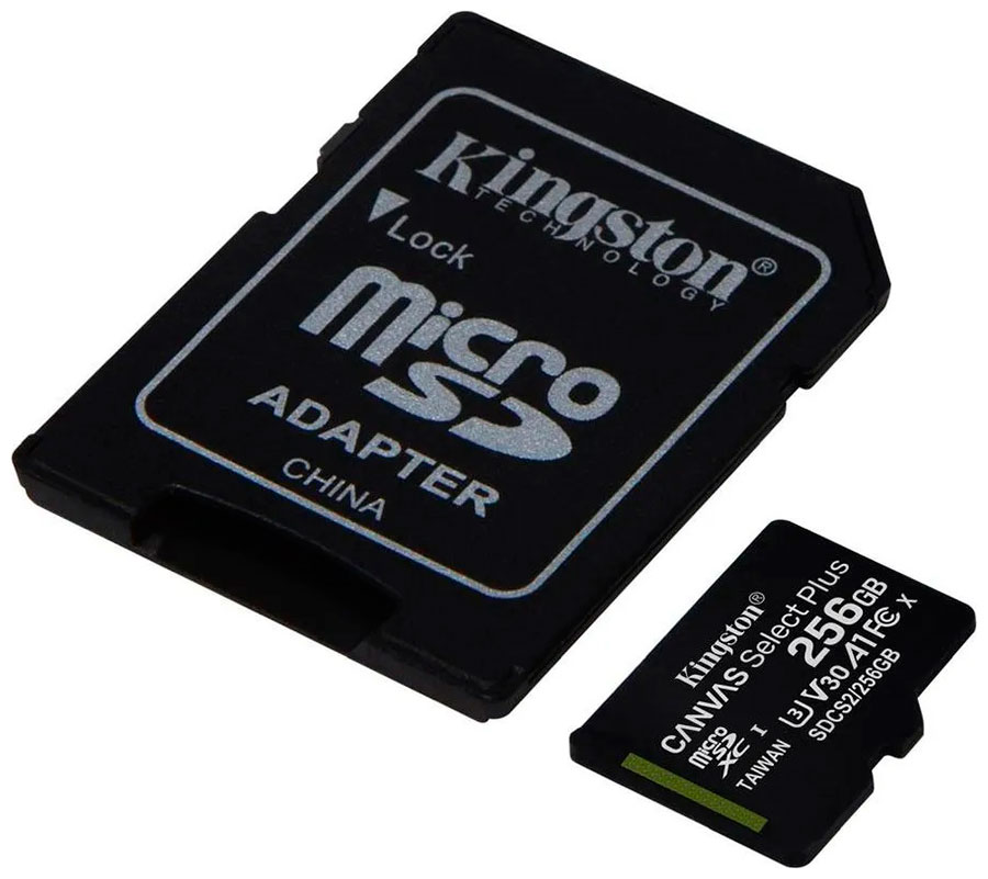 

Карта памяти microSD Kingston Canvas Select Plus 256 GB + адаптер (SDCS2/256GB)