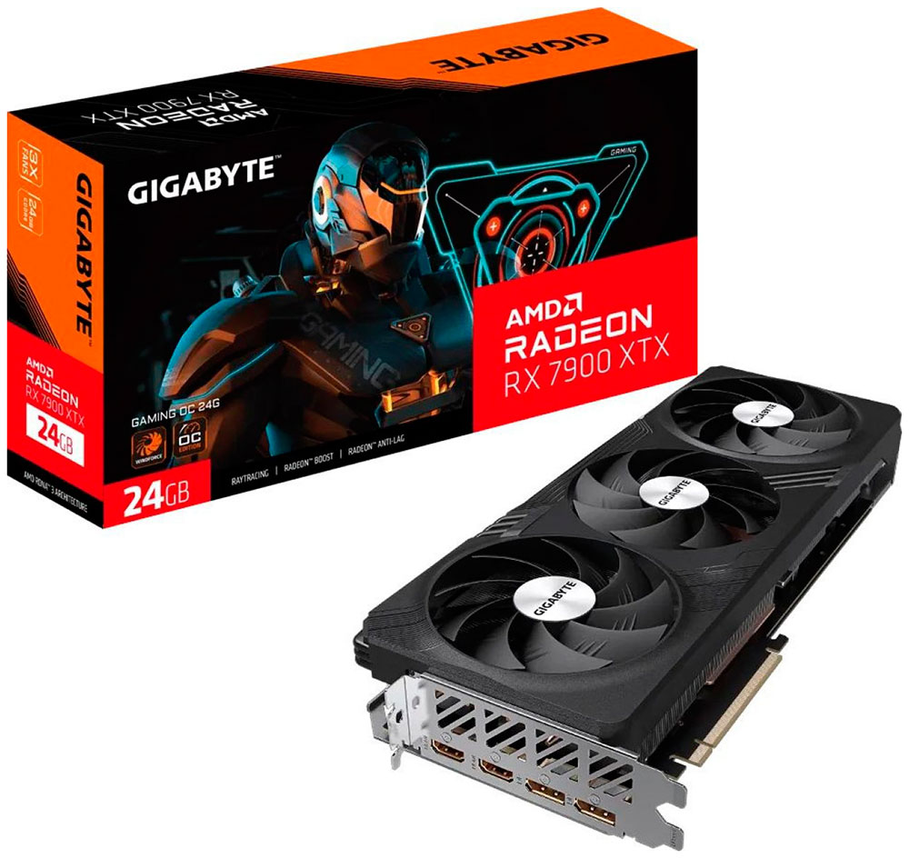 Видеокарта Gigabyte Radeon RX 7900 XTX GAMING OC 24GB (GV-R79XTXGAMING OC-24GD) Видеокарта Gigabyte Radeon RX 7900 XTX GAMING OC 24GB (GV-R79XTXGAMING OC-24GD)