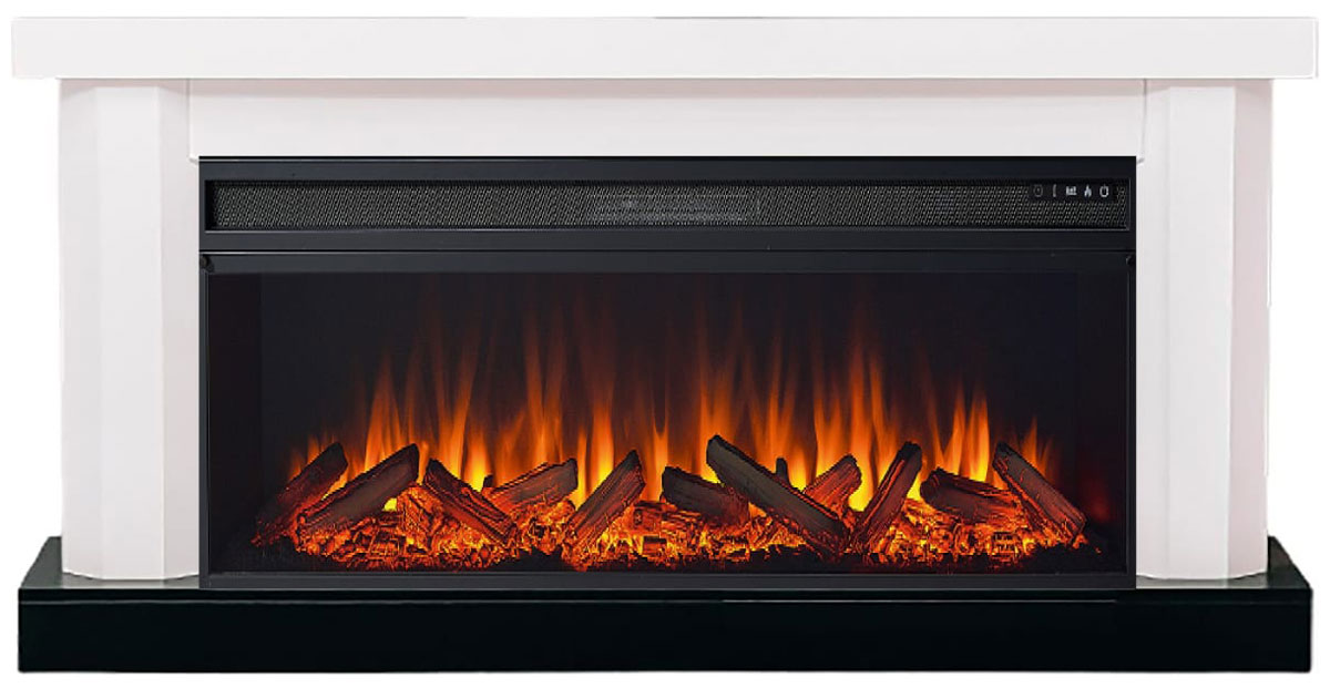 Изображение товара Каминокомплект Elekam Nelson с очагом Pulsar 60 белый с черным для дома и интерьера