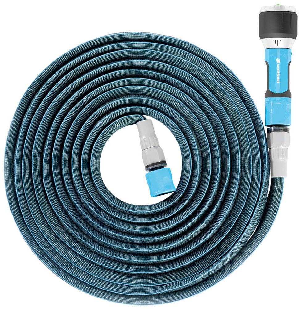 Изображение товара Поливочный набор Cellfast ZYGZAG с растягивающимся шлангом 15 м-30 м