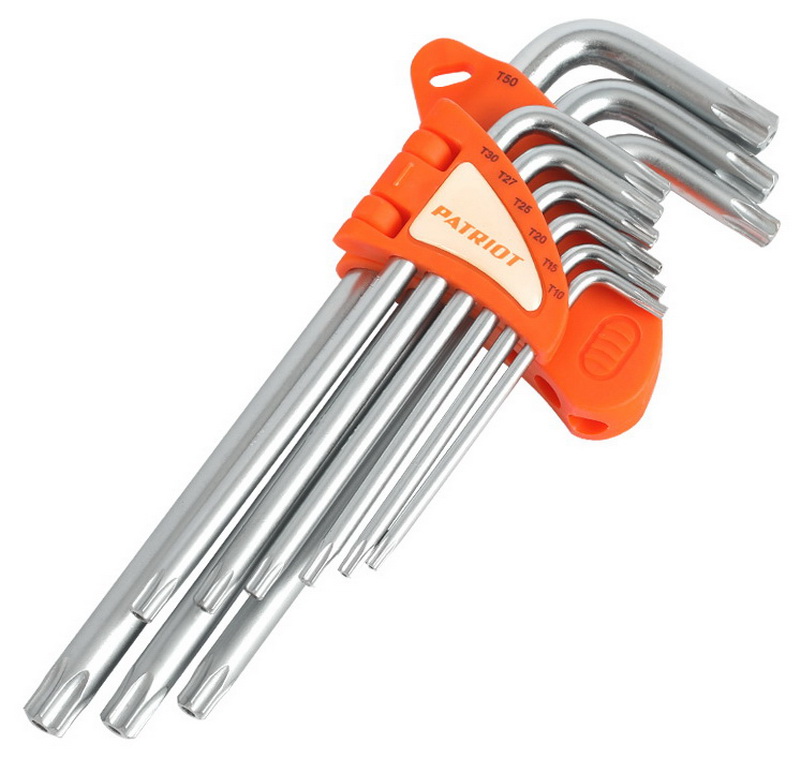 Изображение товара Профессиональный набор TORX ключей Patriot SKT-9L 9 предметов из хромованадиевой стали