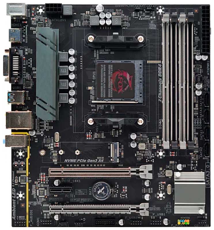 Изображение товара Материнская плата Afox B550-MA-V2 для AMD Ryzen, MicroATX, DDR4, PCIe 3.0