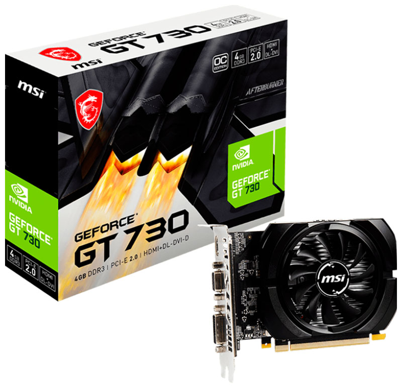 Видеокарта MSI GeForce GT 730 4GB (N730K-4GD3/OCV1) Видеокарта MSI GeForce GT 730 4GB (N730K-4GD3/OCV1)