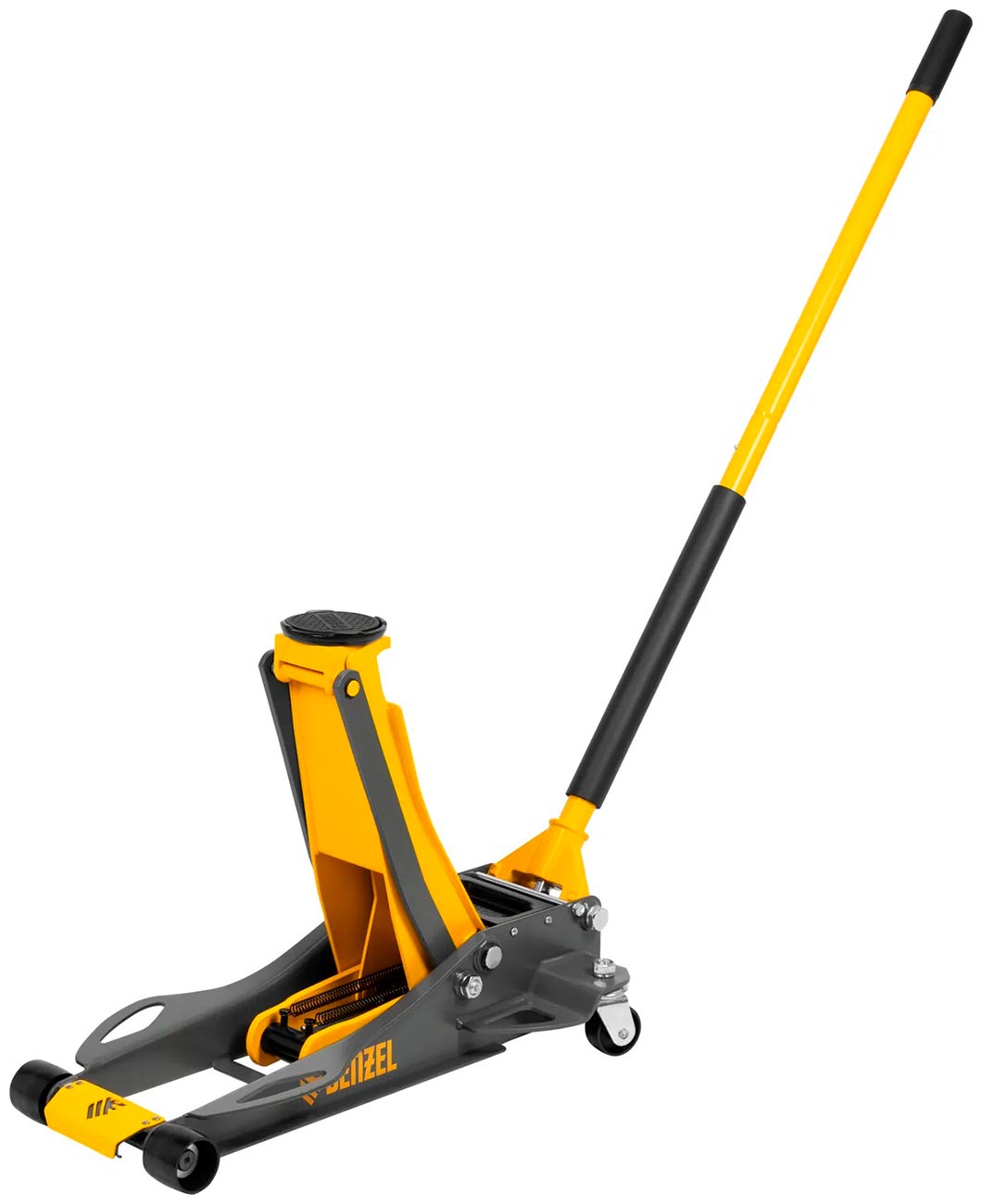 Изображение товара Домкрат гидравлический подкатной Denzel 3 т 75-500 мм, быстрый подъем, низкий подхват, проф., 51250