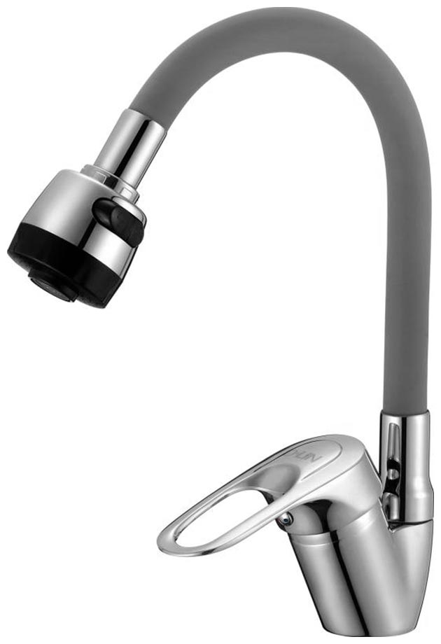 

Смеситель для кухни с гибким изливом D-Lin хром/серый (D150628-2T)