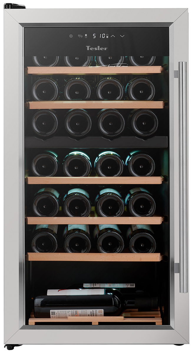 Изображение товара Винный шкаф Tesler CWC-300 LEFT DOOR компрессорный двухзонный 27 бутылок