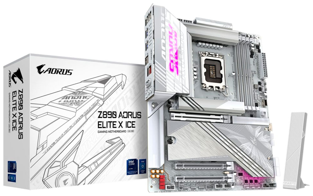 Изображение товара Материнская плата Gigabyte Z890 AORUS ELITE X ICE DDR5 LGA1851 ATX Wi-Fi Bluetooth