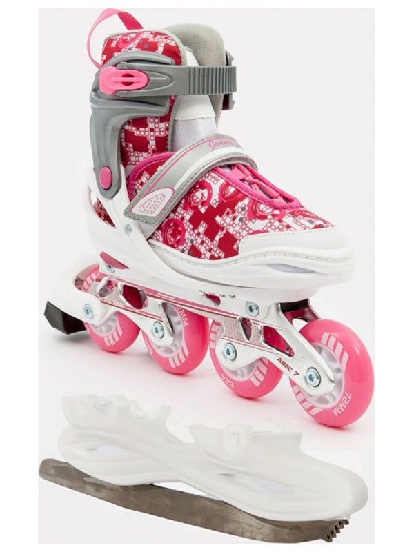 Изображение товара Универсальные раздвижные коньки Calambus Jenny COMBO 38-41 белый розовый