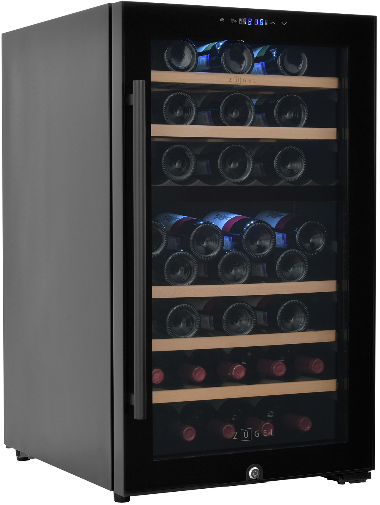 Изображение товара Винный шкаф Zugel ZCWF521DB черный компрессорный двухзонный 127 л