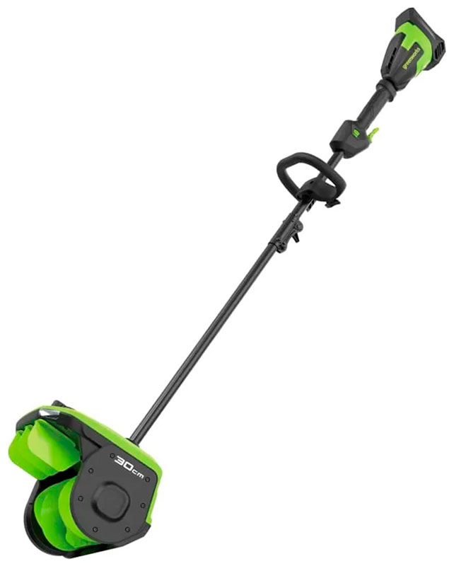 Изображение товара Аккумуляторный снегоуборщик Greenworks 40V, 30 см, с аккумулятором и ЗУ