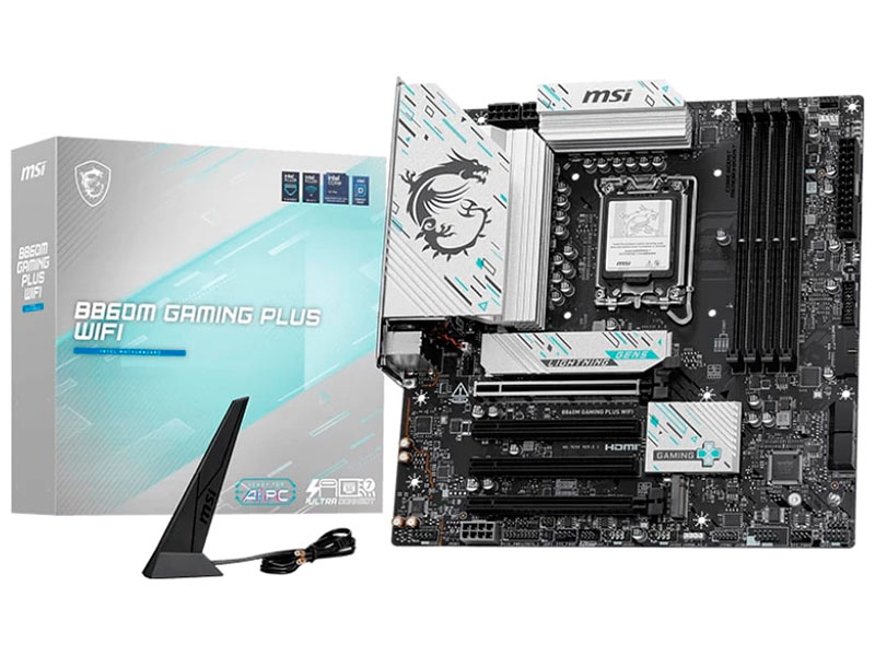 Изображение товара Материнская плата MSI B860M GAMING PLUS WIFI с DDR5, Wi-Fi, PCIe 5.0, MicroATX
