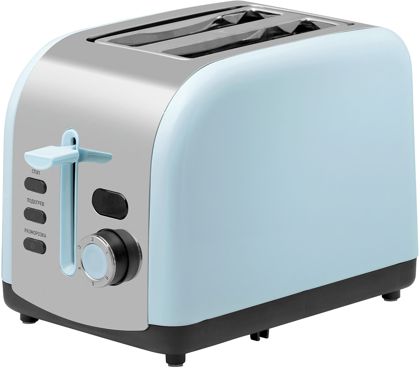 Изображение товара Тостер BBK TR75 светло-голубой - мощный и стильный, 2 отделения