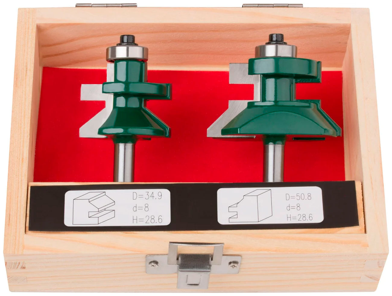 Изображение товара Фрезы Fit по дереву для вагонки, набор 2 шт., деревянный бокс (DxH=508/349х286 мм)