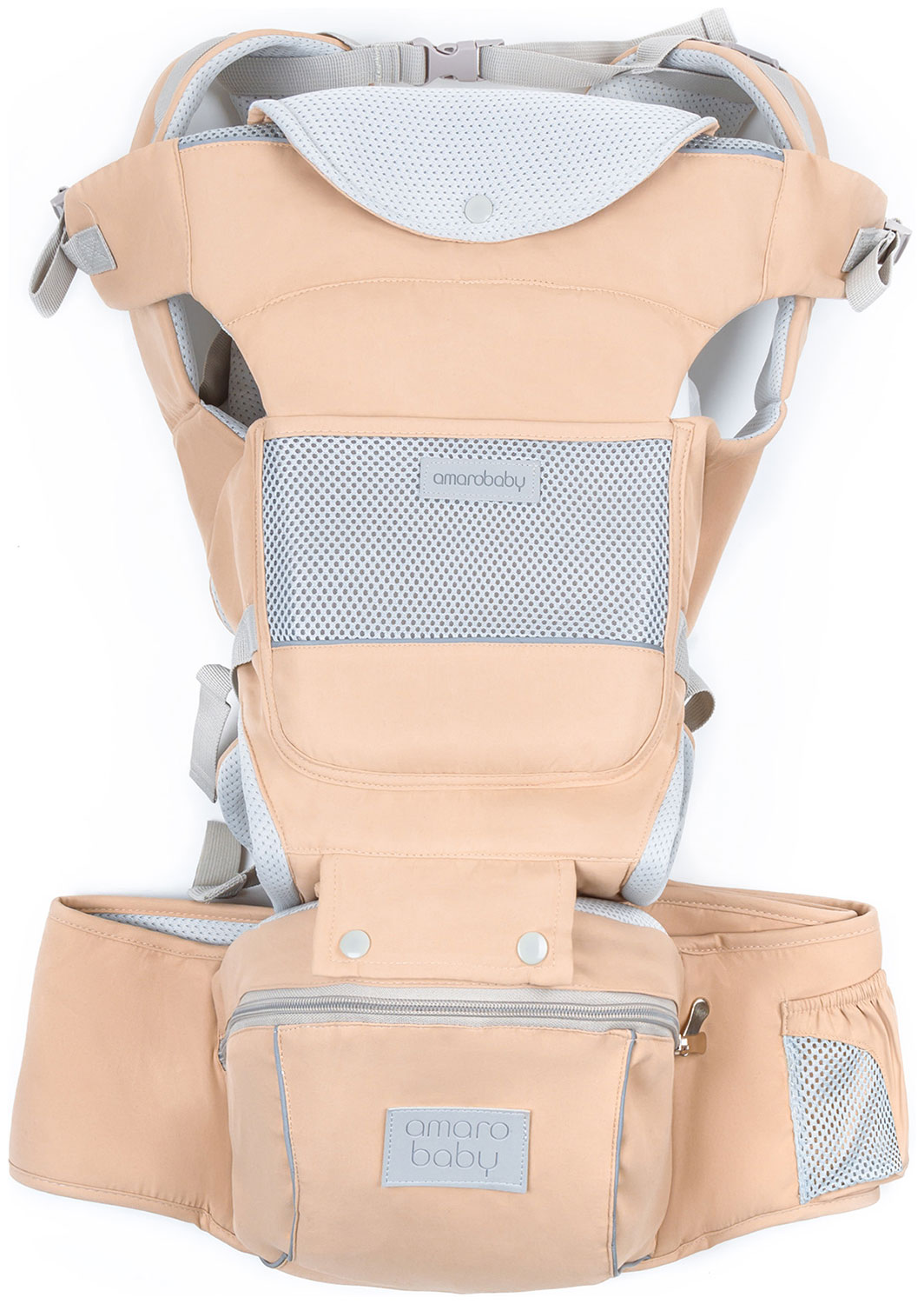 Изображение товара Эрго-рюкзак Хипсит Amarobaby CARRY бежевый 3в1 для малышей с рождения