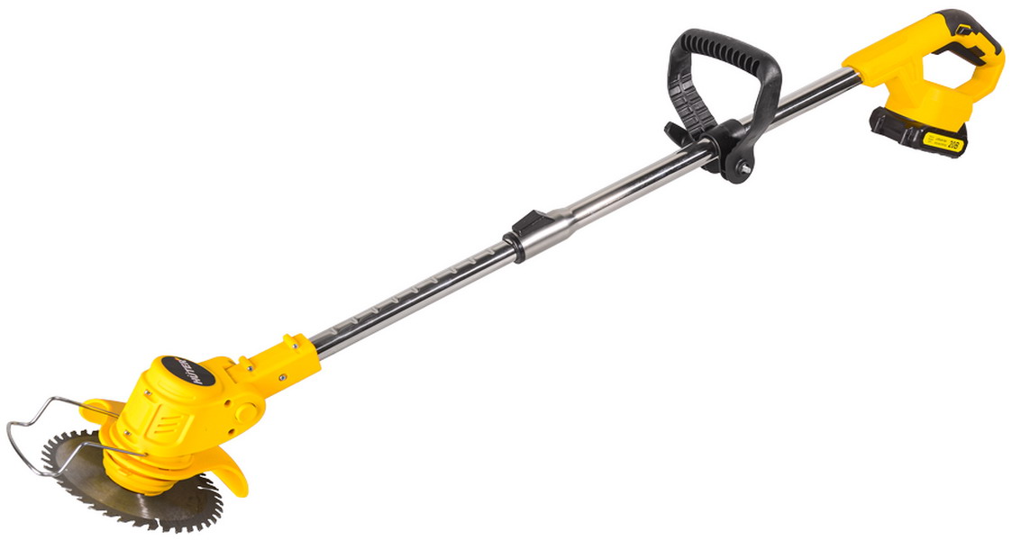 Изображение товара Аккумуляторный триммер Huter GET-20M-Li 20 В, нож, леска, диск, вес 2.628 кг