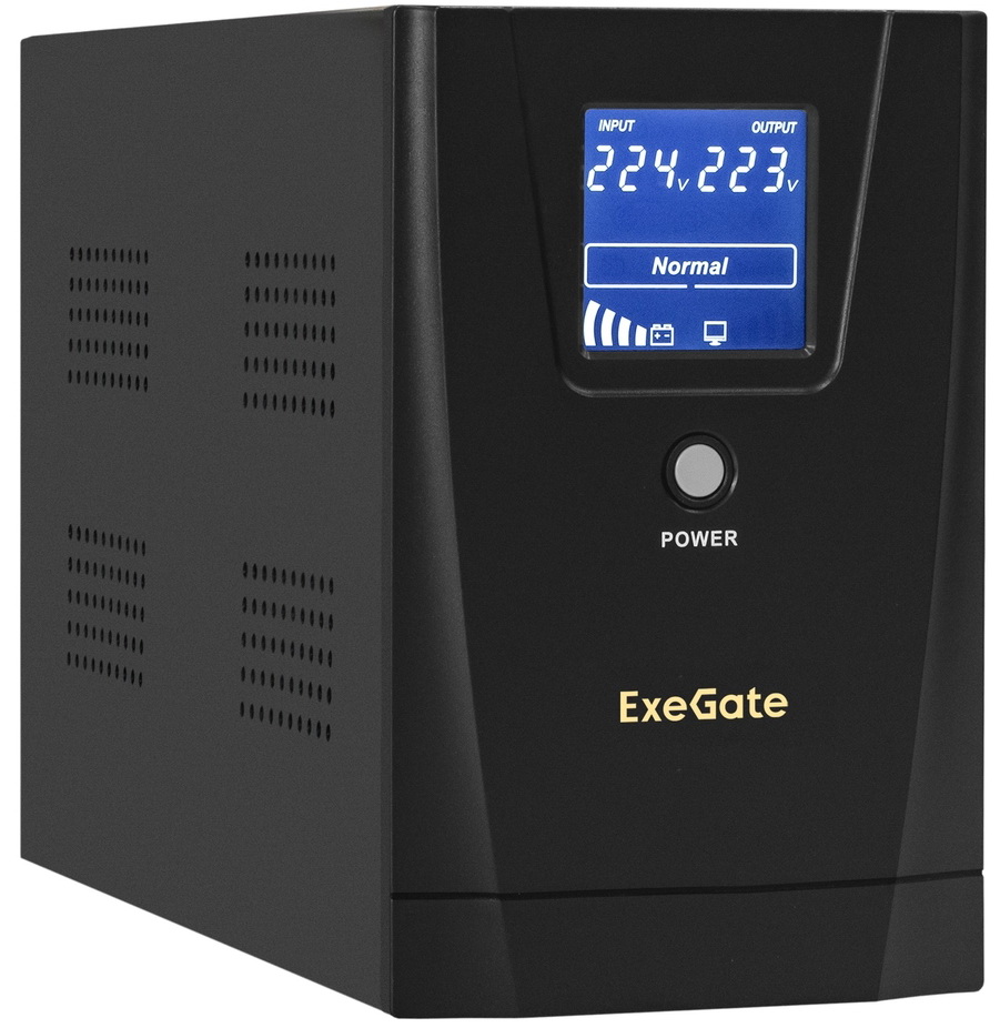 Изображение товара ИБП ExeGate SpecialPro LLB-2200 с LCD и защитой от помех, 2200 ВА, 13 мин автономной работы