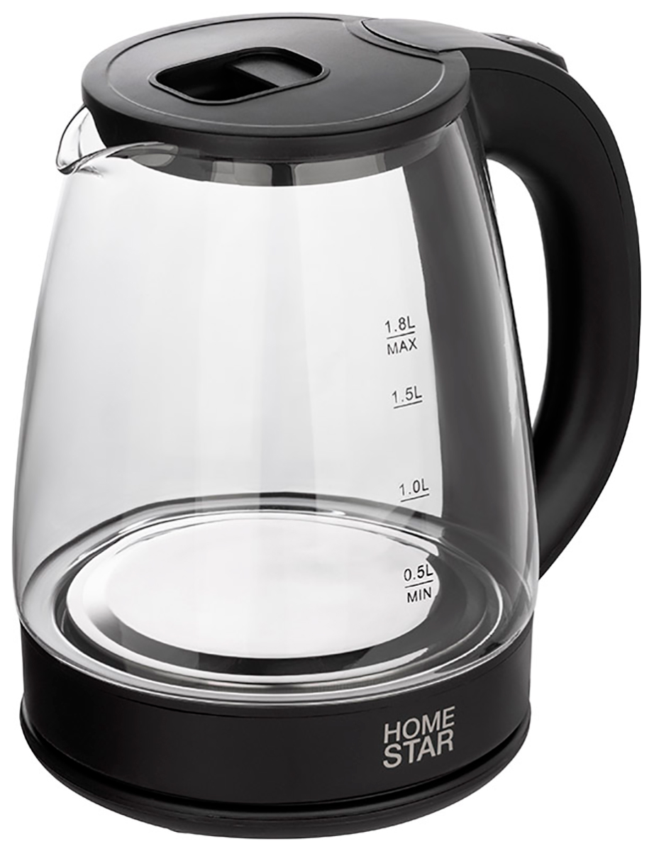 

Чайник электрический Homestar HS-1099 (1.8 л) стекло/пластик, черный, Прозрачный/черный