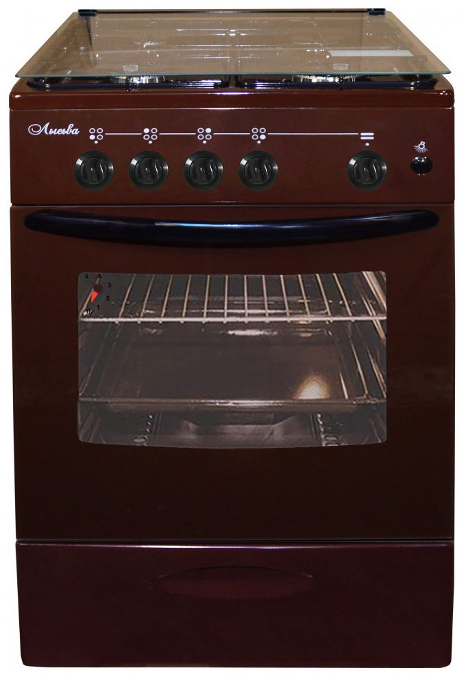 

Газовая плита Лысьва ГП 4к20 МС-2у коричневая, со стеклянной крышкой, Коричневый