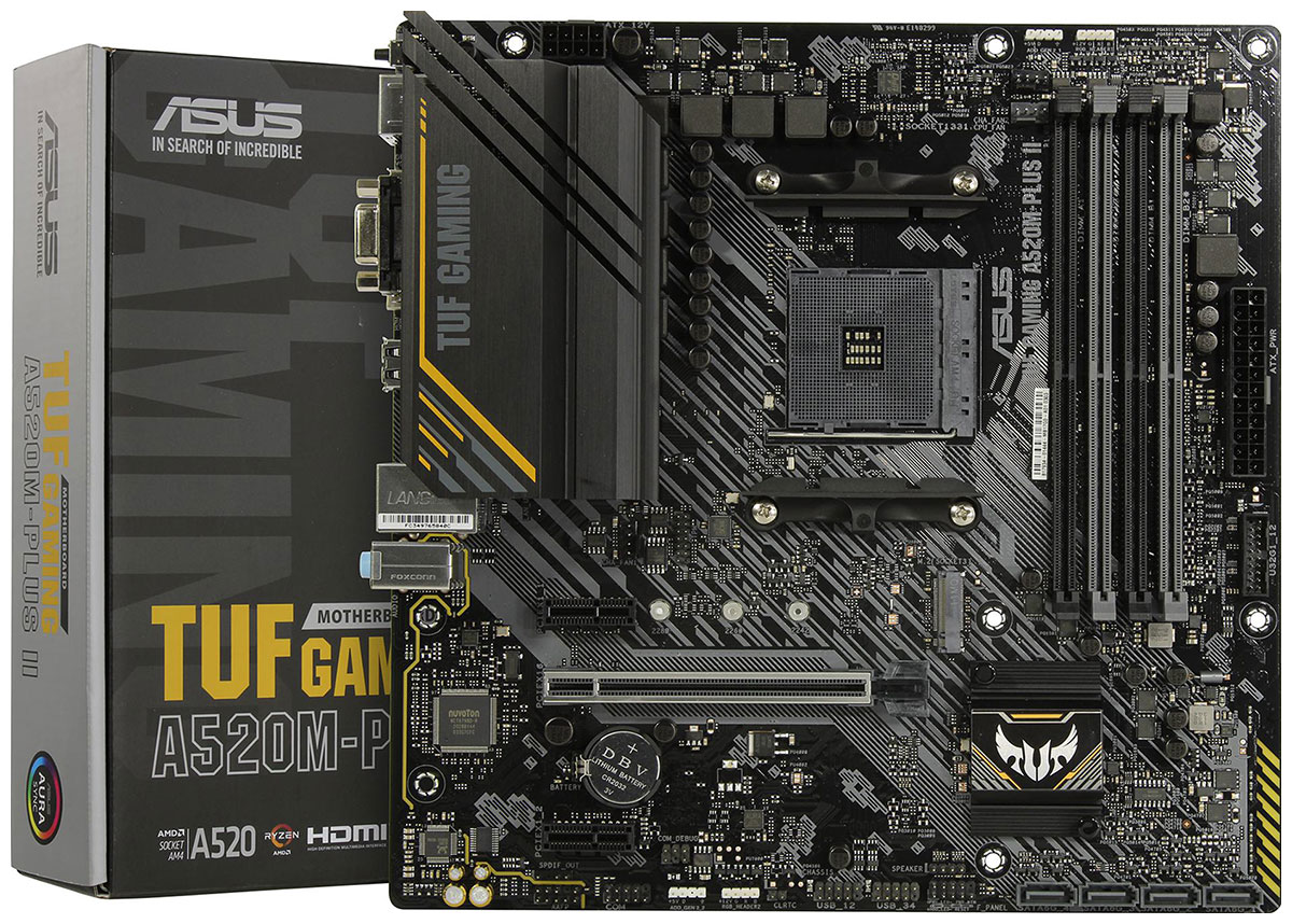Изображение товара Материнская плата Asus TUF GAMING A520M-PLUS II Soc-AM4 AMD A520 4xDDR4 mATX AC`97 8ch(7.1) GbLAN RA