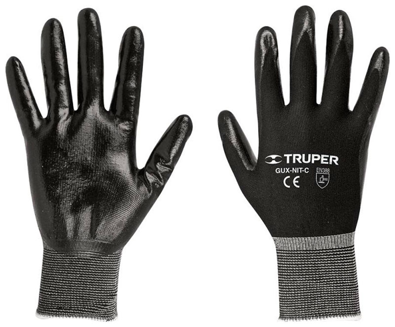 Изображение товара Защитные перчатки механика Truper GUX-NIT-L 13295, нитрил, мойка, порезостойкость