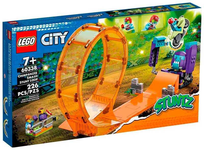 Конструктор Lego City Трюковая петля «Сокрушительный шимпанзе» 60338 конструктор lego city трюковая арена двойная петля 60339