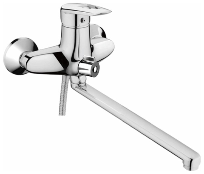 Изображение товара Смеситель для ванны Haiba HB07 хром с душевым гарнитуром и поворотным изливом