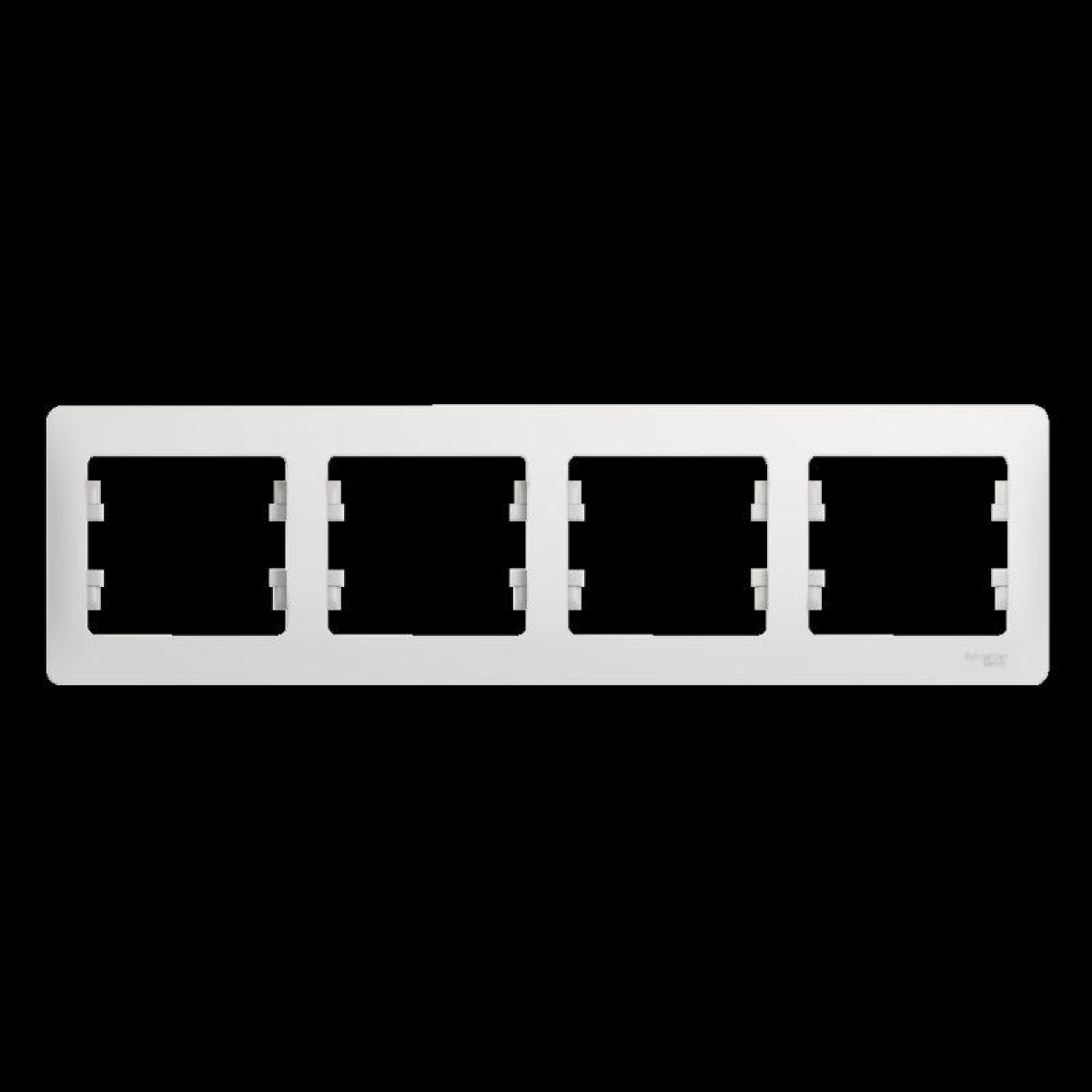 Изображение товара Рамки и основания для ЭУИ Systeme Electric Glossa горизонтальные белые 4 места