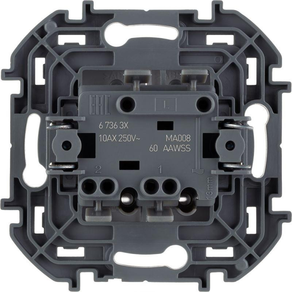 Изображение товара Выключатель Inspiria 2-кл. IP20 10А с подсветкой белый