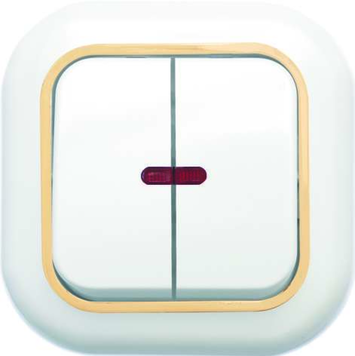 Изображение товара Выключатели, переключатели, диммеры Кунцево-Электро Выключатель 2-кл. СП Валентина 10А IP20 С56-175 с индикацией бел./зол. Кунцево