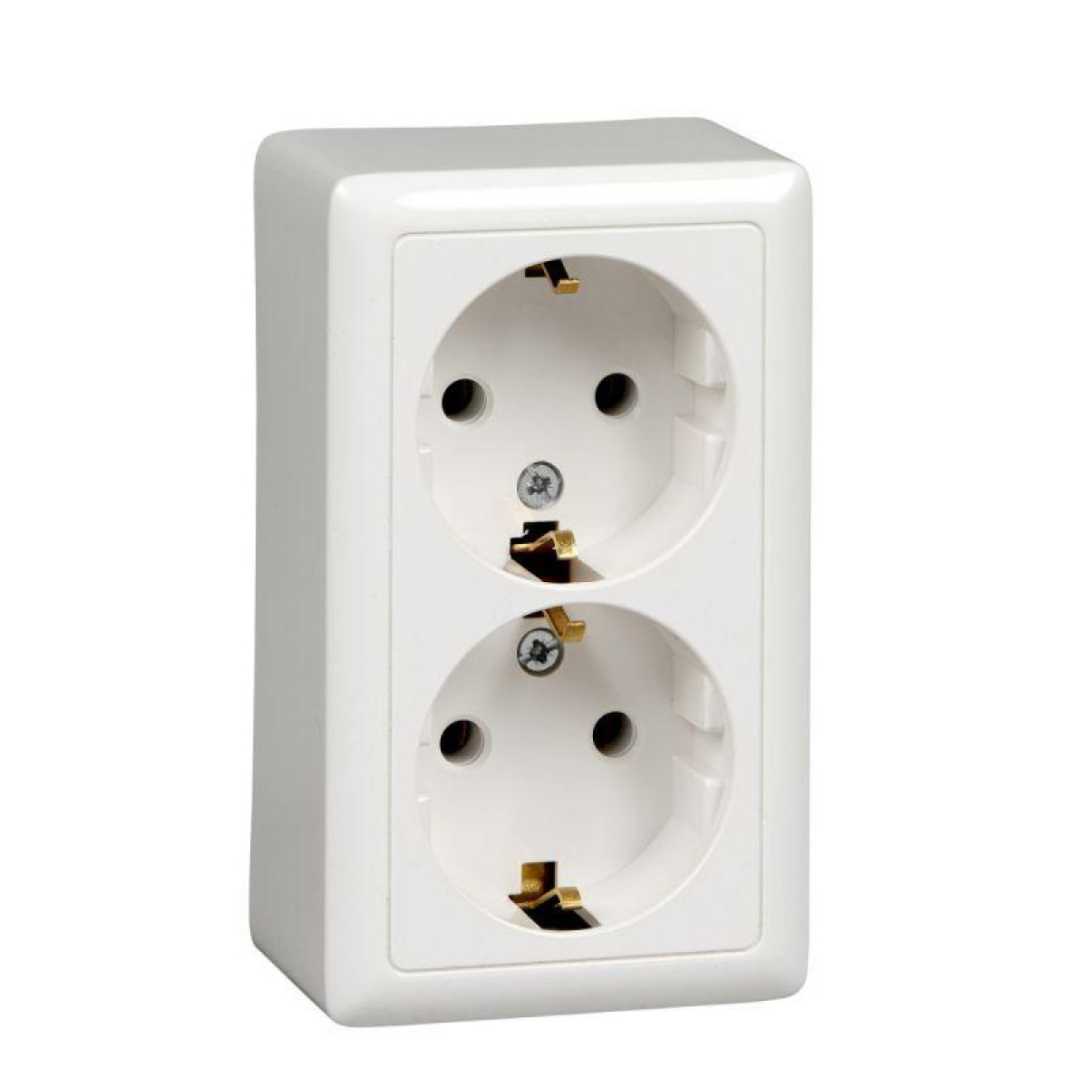 Изображение товара Розетки Systeme Electric Розетка 2-м ОП Хит 16А 250В с заземл. без защ. шторок с изолир. пластиной бел. SE