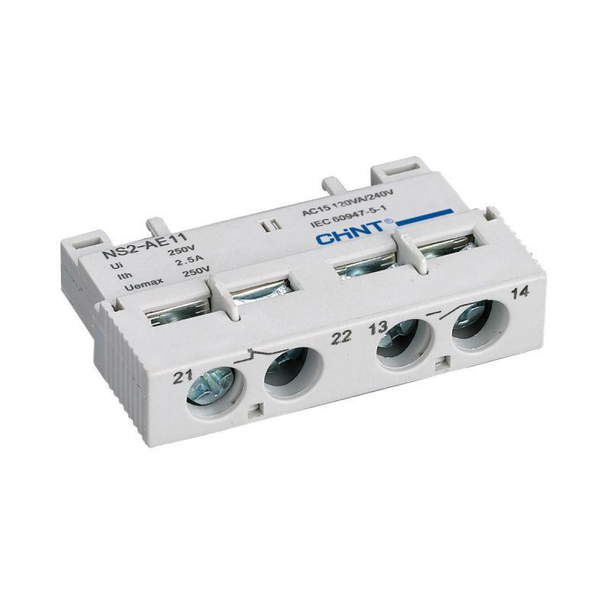 Изображение товара Низковольтное и промышленное электрооборудование Chint Контакт дополнительный поперечный NS2-AE11 (R)