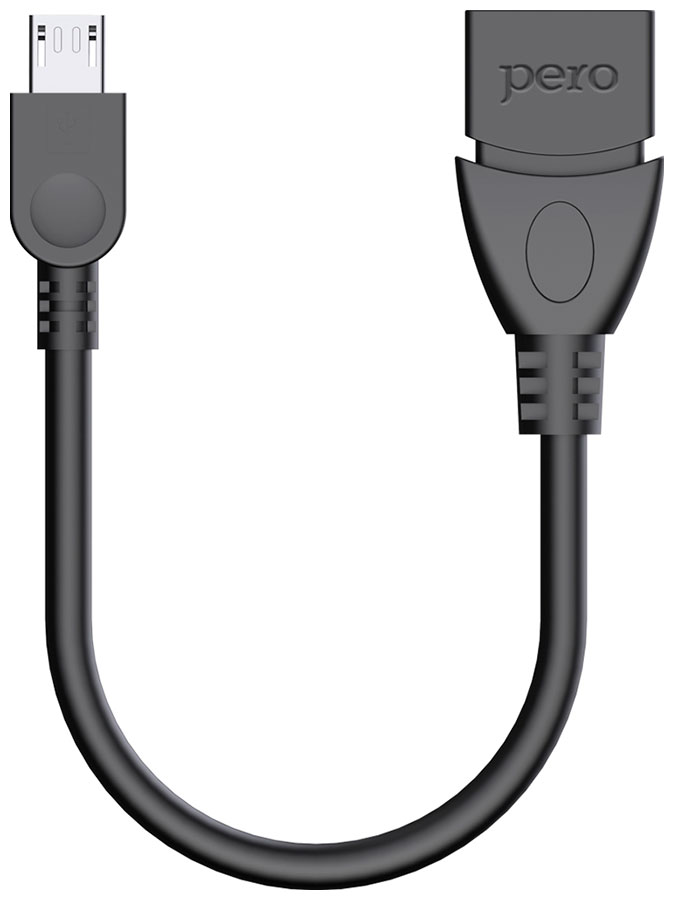 Адаптер Pero AD03 OTG MICRO USB CABLE TO USB черный адаптер cablexpert a otg cmaf2 01 usb2 0 cm af с поддержкой otg 0 2 метра чёрный