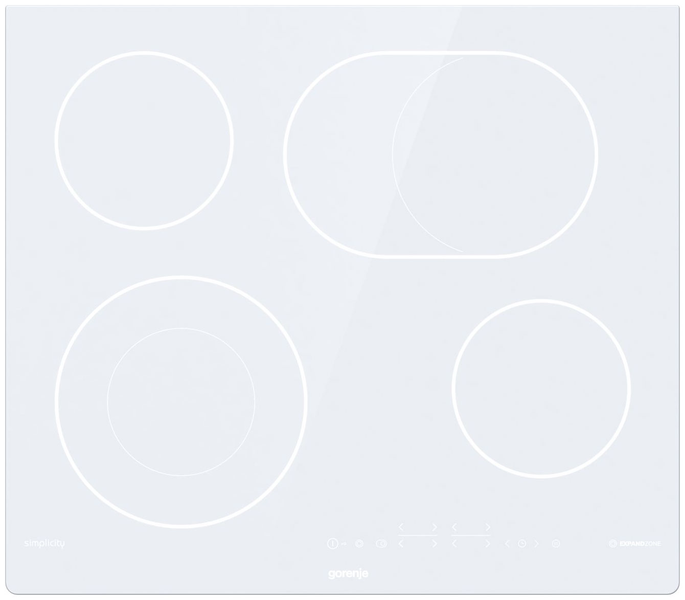 Изображение товара Электрическая варочная панель Gorenje ECT643SYW 4 быстрого нагрева стеклокерамика