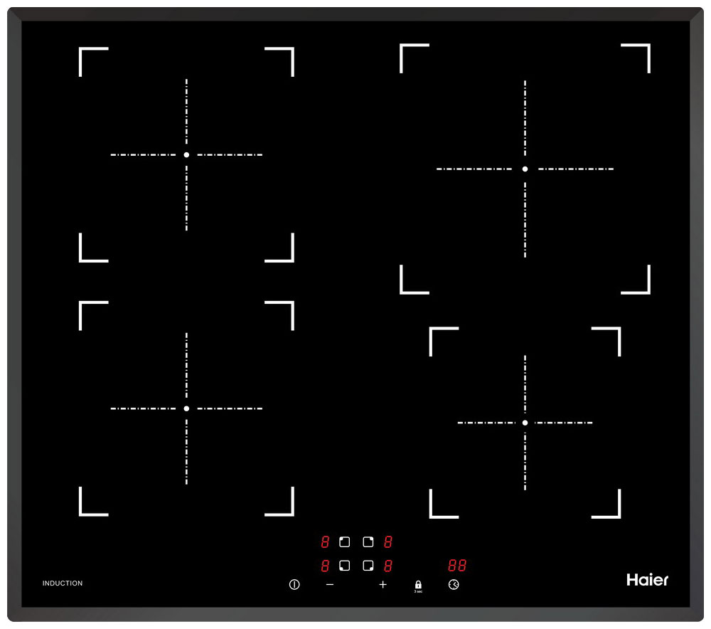 Изображение товара Электрическая варочная панель Haier HHY-Y64NVB 4 индукционные конфорки стеклокерамика