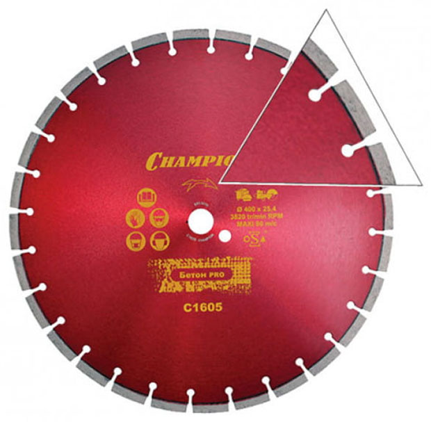Изображение товара Диск алмазный Champion Concremax ST 400/25.4/10 для бетона Изображение товара Диск алмазный Champion Concremax ST 400/25.4/10 для бетона