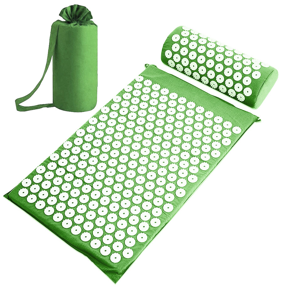 цена Набор: коврик и валик для акупунктуры CleverCare цвет зеленый, PC-03G