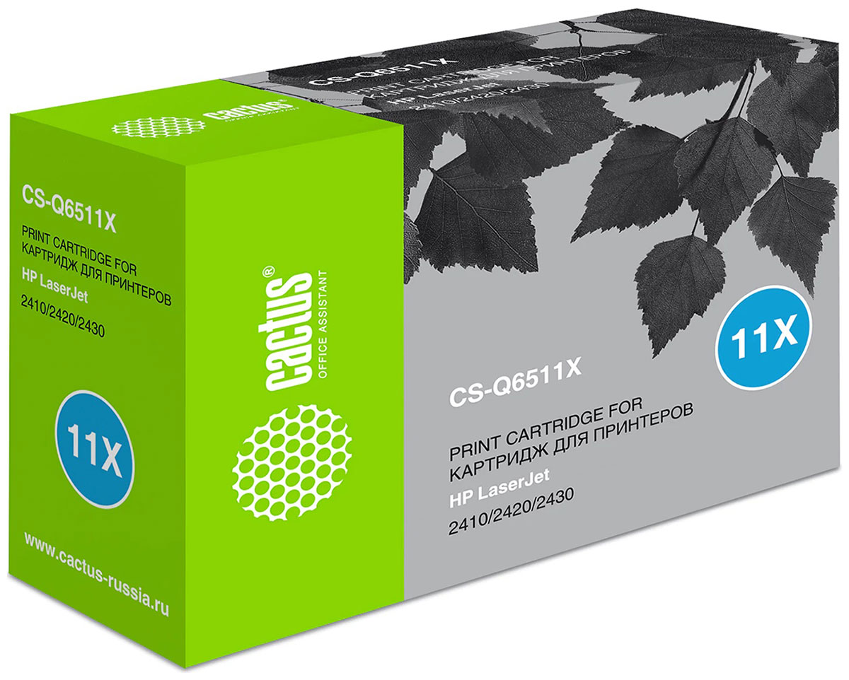 Изображение товара Картридж лазерный Cactus CS-Q6511X для HP LaserJet 2400 2410 2420 2430 ресурс 12000 стр