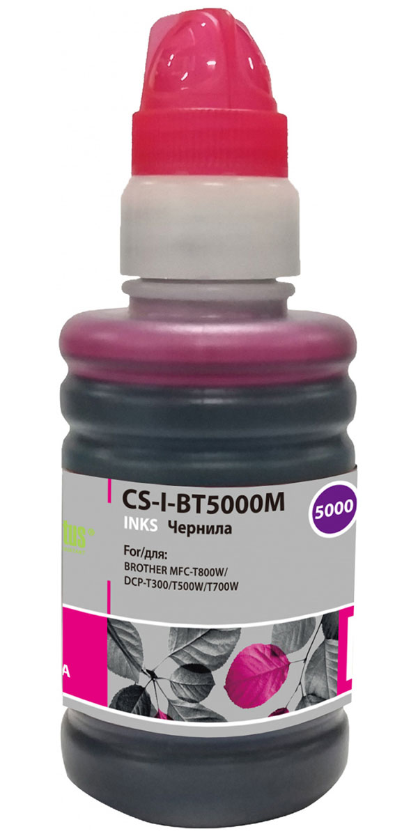 

Чернила Cactus CS-I-BT5000M, для Brother (DCP-T300/T500W/T700W/MFC-T800W) пурпурные, 0.1 л, Пурпурный