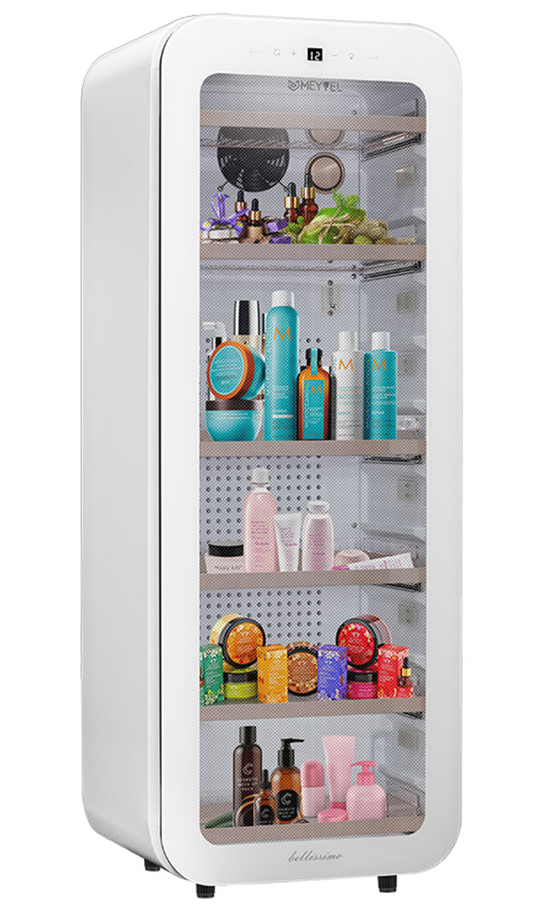 Изображение товара Мини холодильник Meyvel MD105-White для косметики и напитков с панорамным освещением