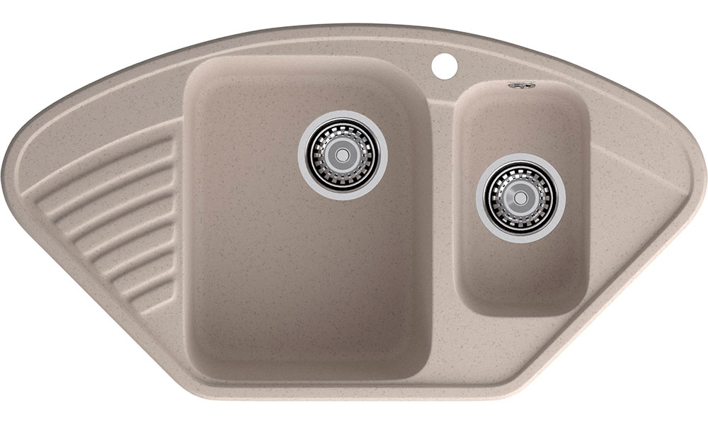 Изображение товара Кухонная мойка GranFest QUARZ 14, угловая 15-чаши, 930x500мм, песочный (14 песочный)