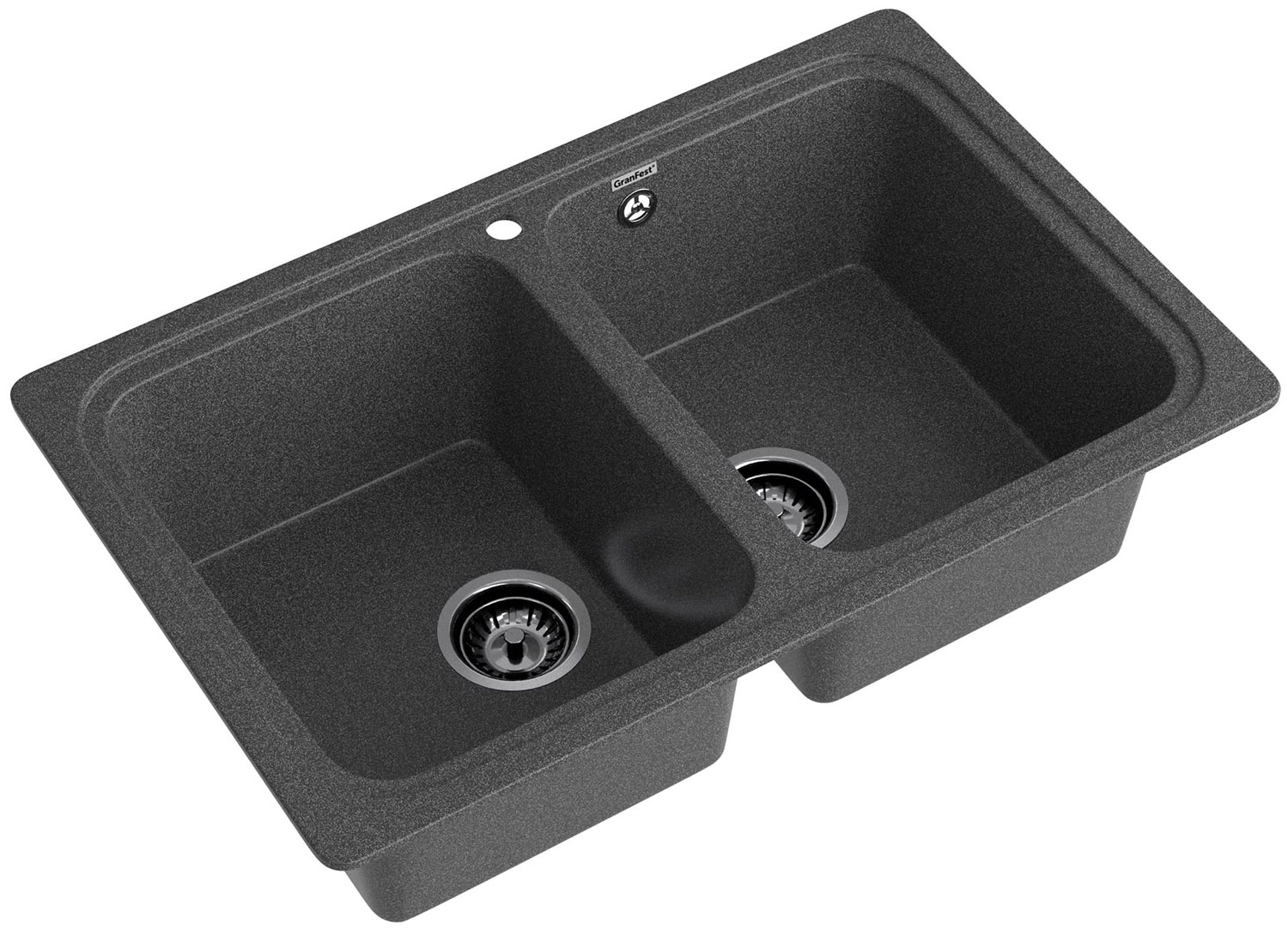 Изображение товара Кухонная мойка GranFest GF-S-780K графит с двумя чашами из мрамора