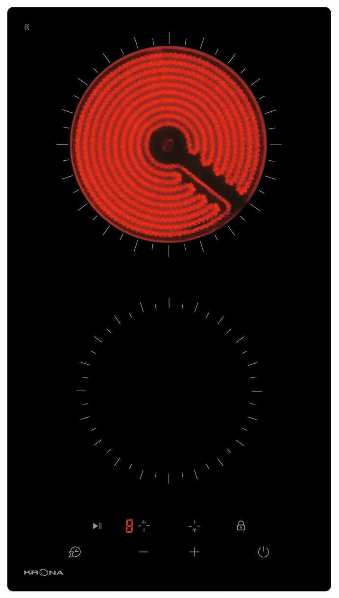 Изображение товара Электрическая варочная панель Krona ZAUBER 30 BL TK с двумя конфорками