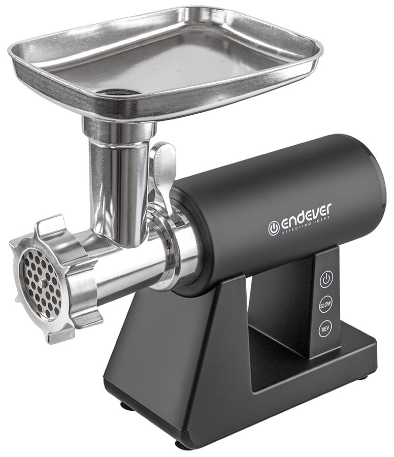 Изображение товара Мясорубка Endever Sigma-110 черная мощная с комплектом для колбас и кеббе